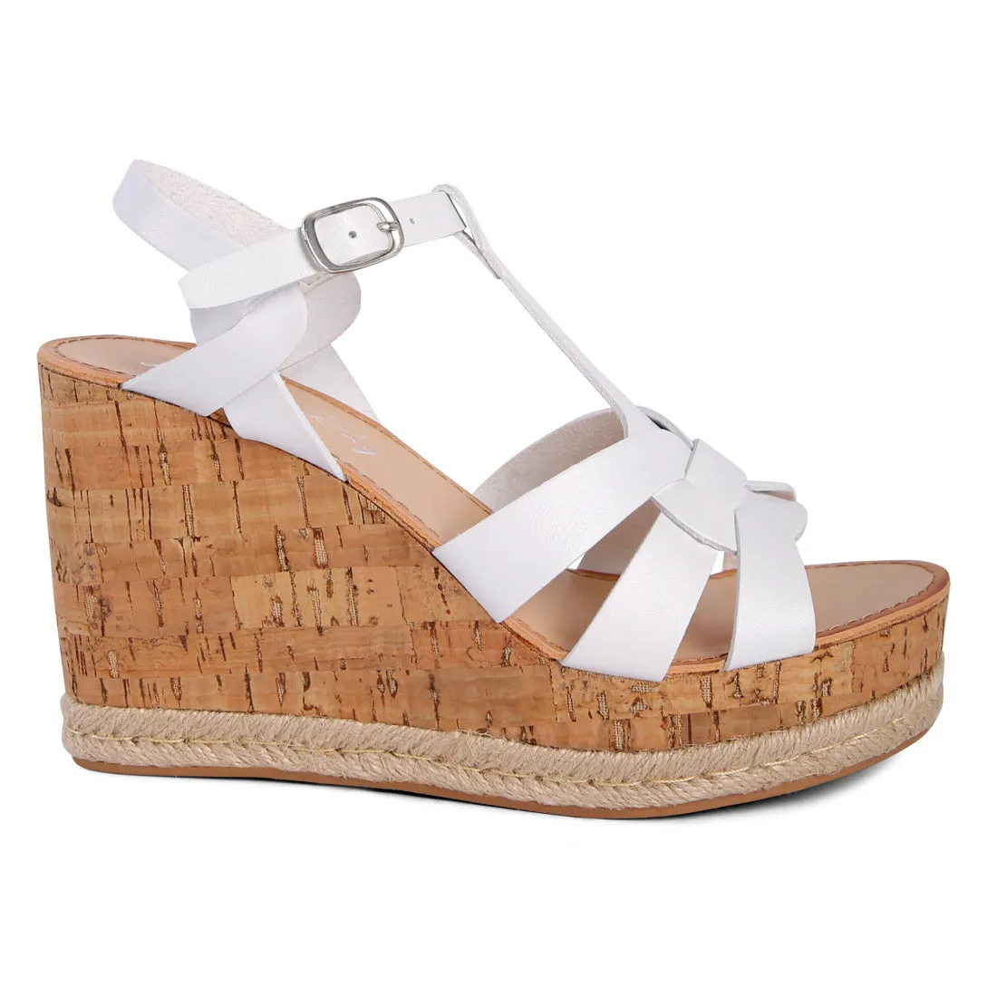 White Espadrille Detail Wedge Sandals