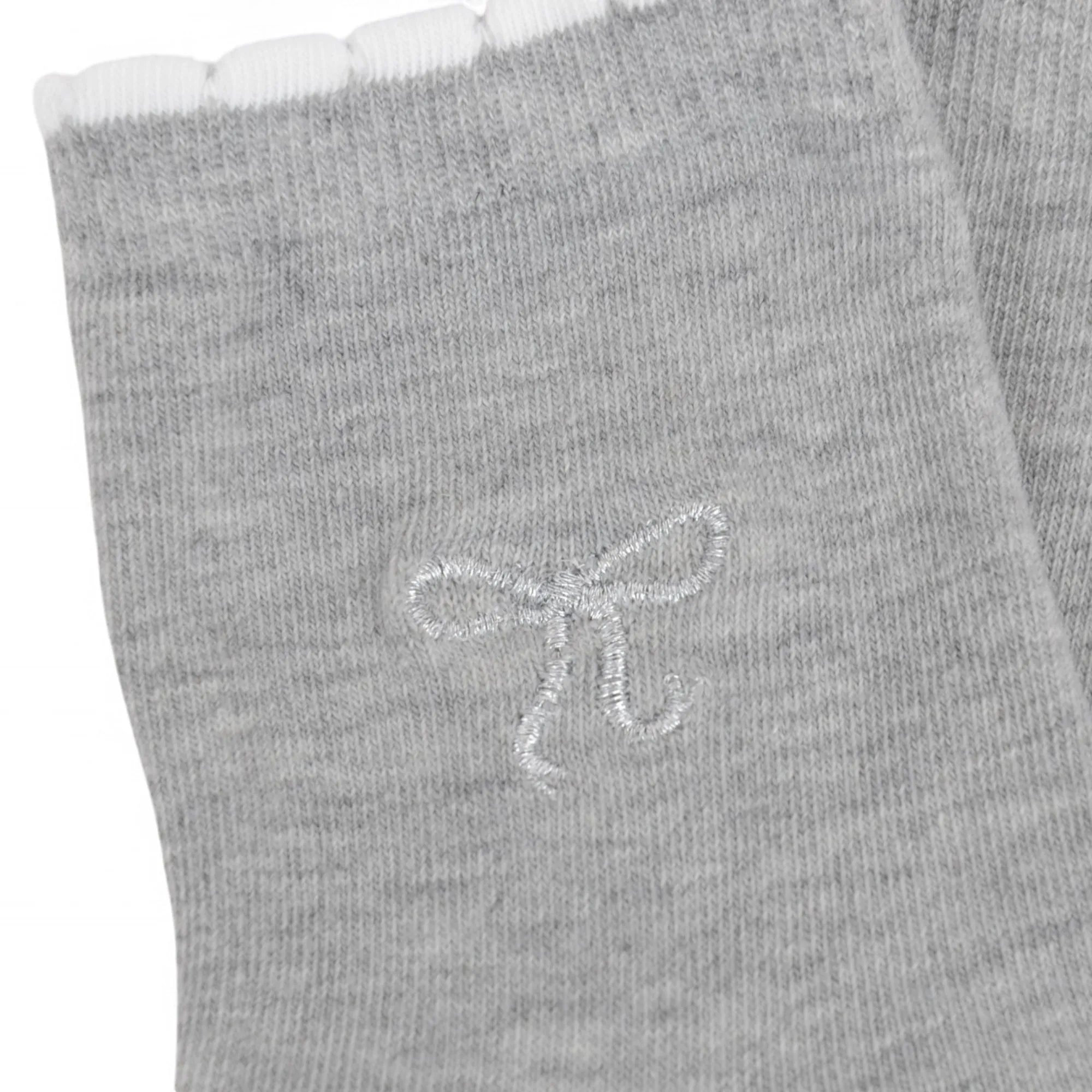 Women's 3-Pack Soft Knit Ankle Socks with Scalloped Trim and Embroidered Bow Detail