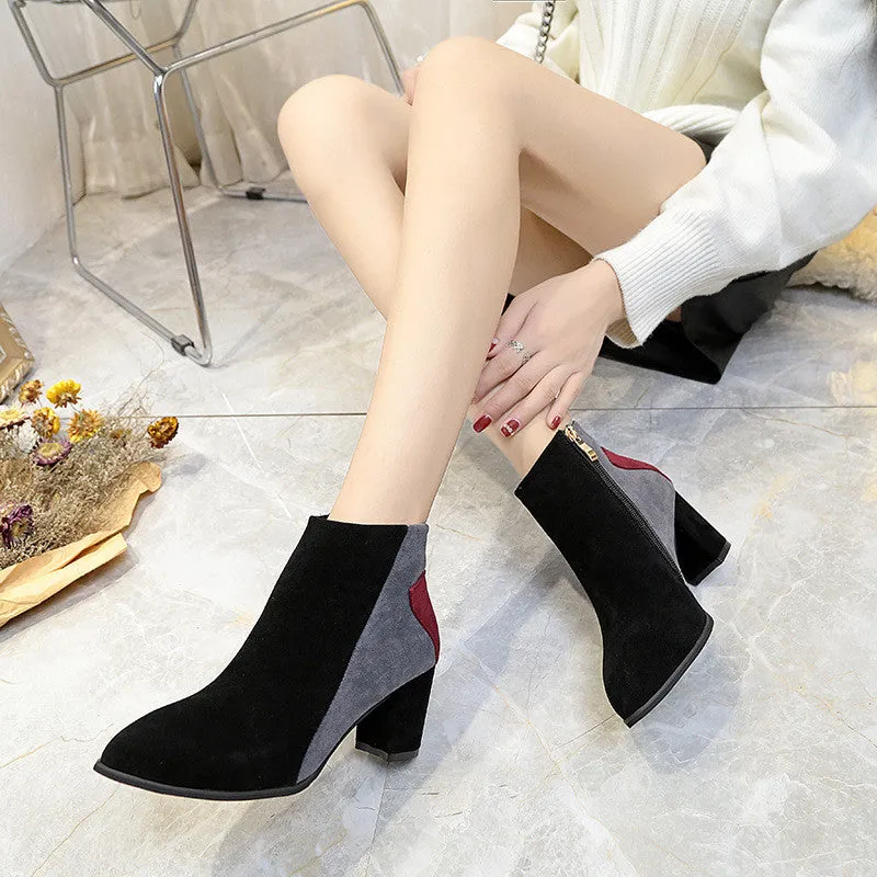 Women's Autumn/Winter Casual Heeled Ankle Boots