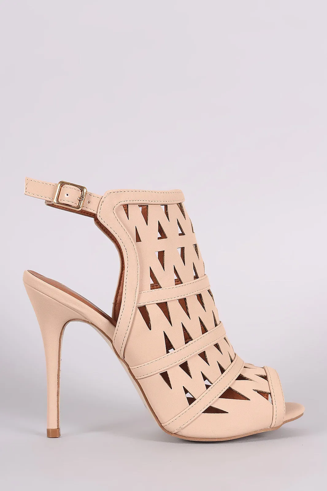 Zigzag Cutout Slingback Mule Heel